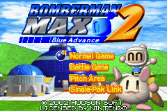 Bomberman Max 2: Blue Advance title screen for GameBoy Advance